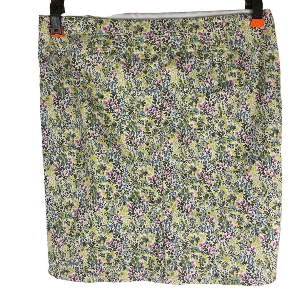 J Jill live in chino multicolor floral pencil mini skirt sz 12 97% cotton‎